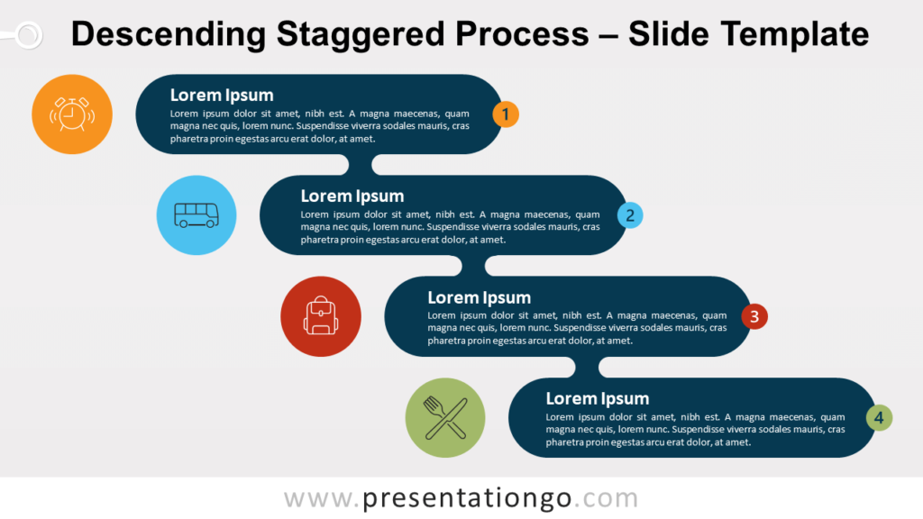 Free Ascending Descending Staggered Process Template for PowerPoint and Google Slides