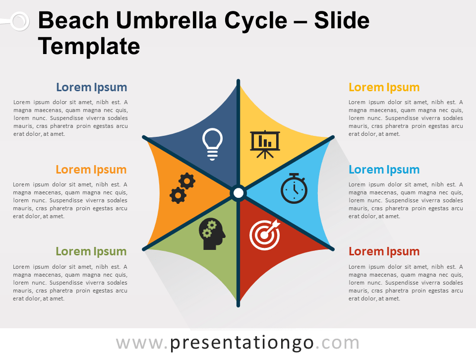 Free Beach Umbrella Cycle for PowerPoint