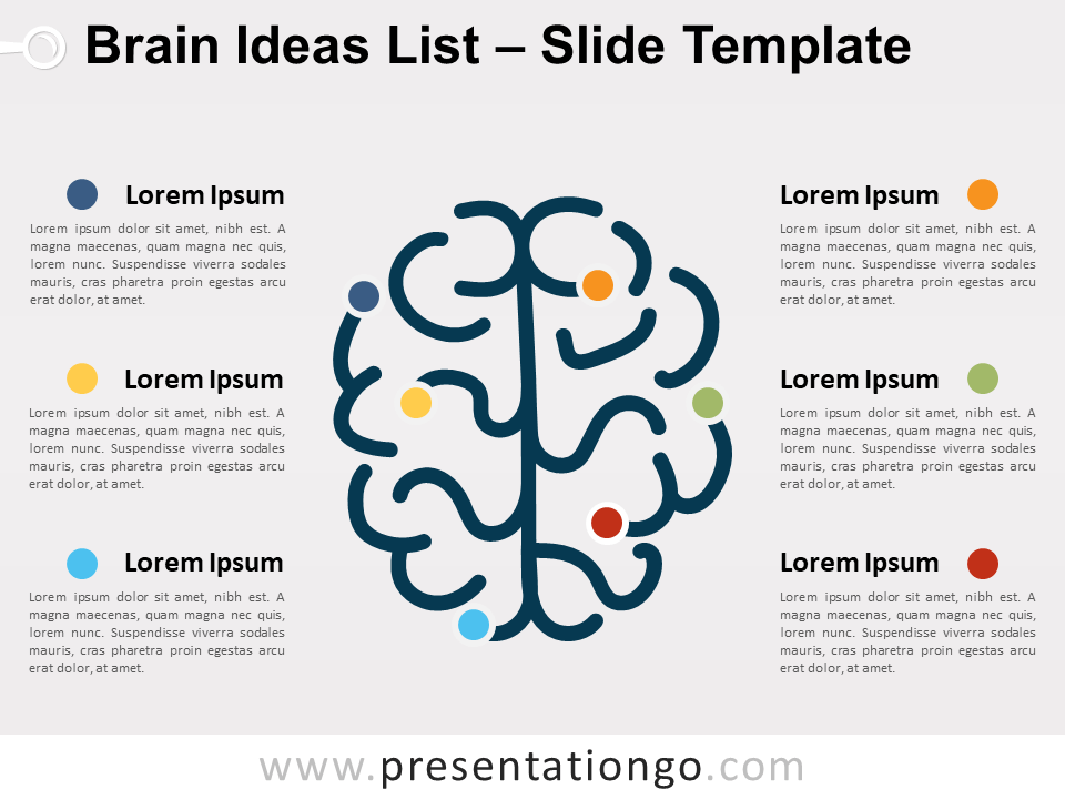 Free Brain Ideas List for PowerPoint