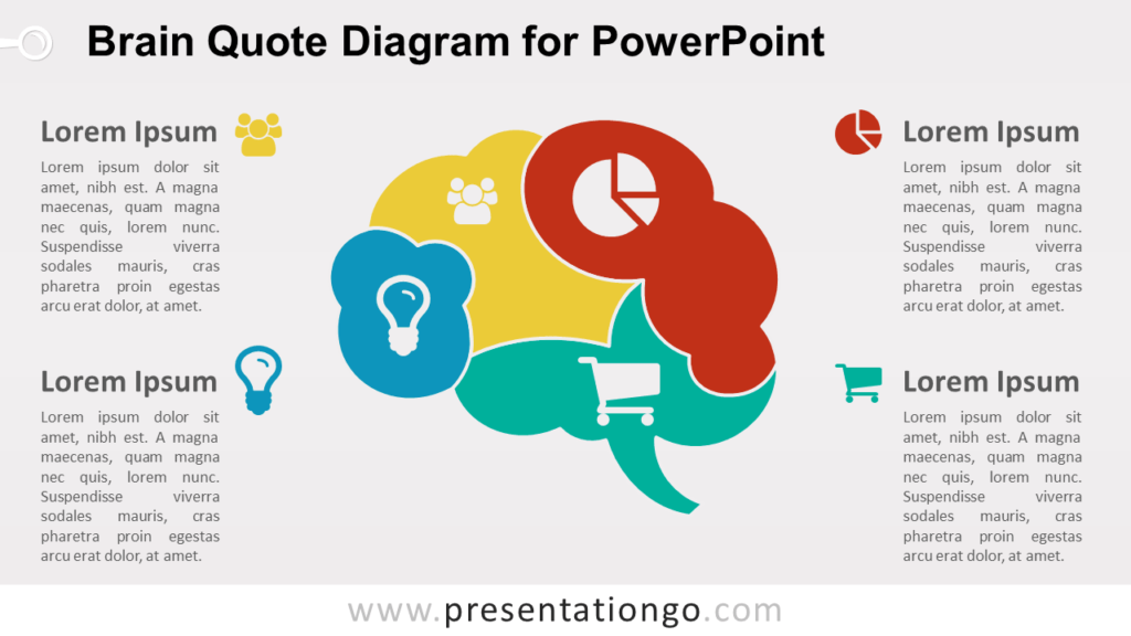 Brain Quote Diagram for PowerPoint