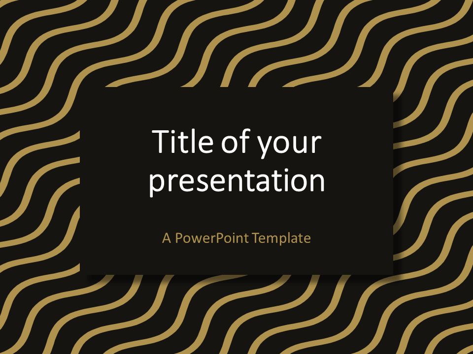 Brown Gold Wavy Pattern PowerPoint Template