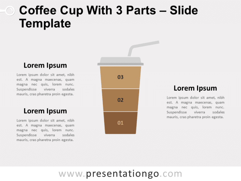 Taza de Café Con 3 Partes Ilustración Gratis Para PowerPoint Y Google Slides