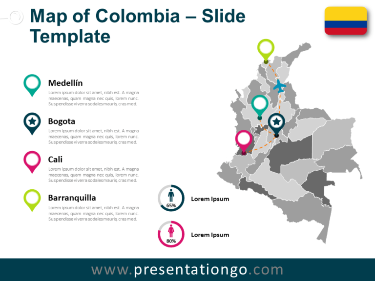 Free Colombia Map for PowerPoint