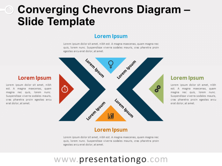 Free Converging Chevrons Diagram for PowerPoint