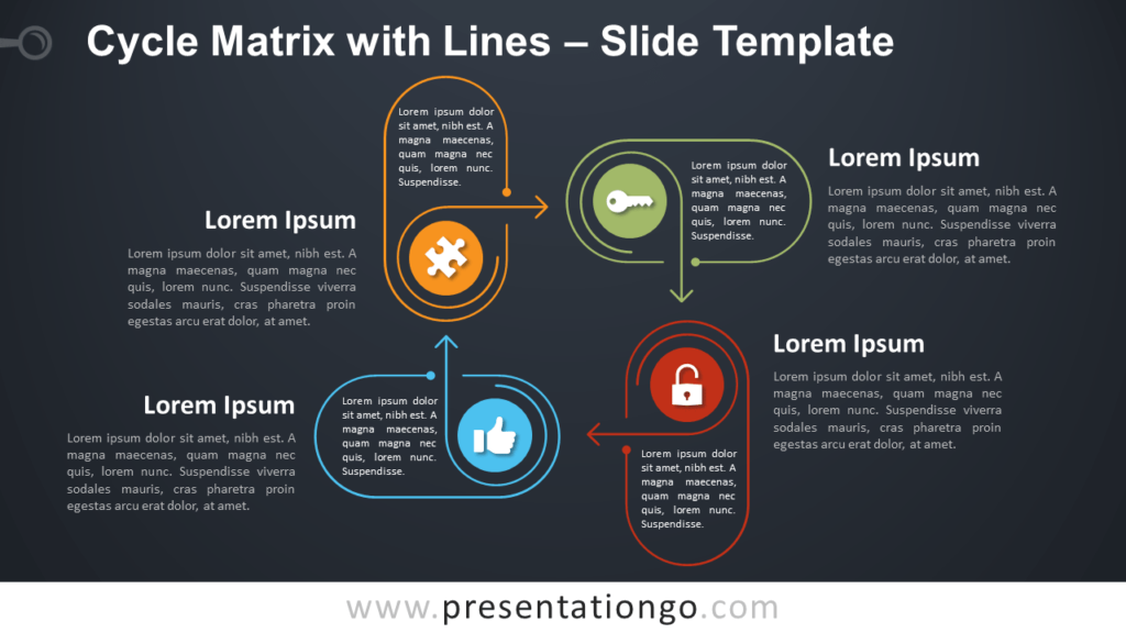 Free Cycle Matrix Lines Infographic for PowerPoint and Google Slides