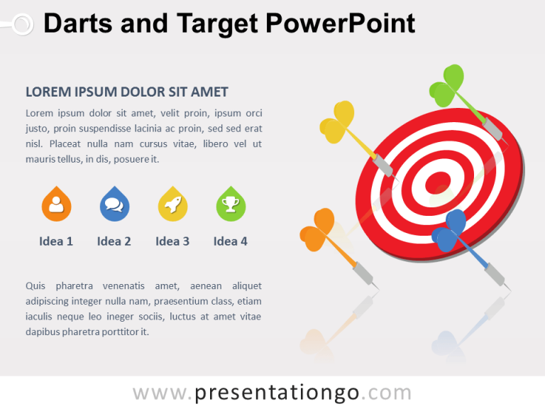 Free Darts and Target PowerPoint Diagram