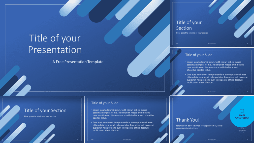 Free Dynamic Blue Gradient Template for Google Slides and PowerPoint