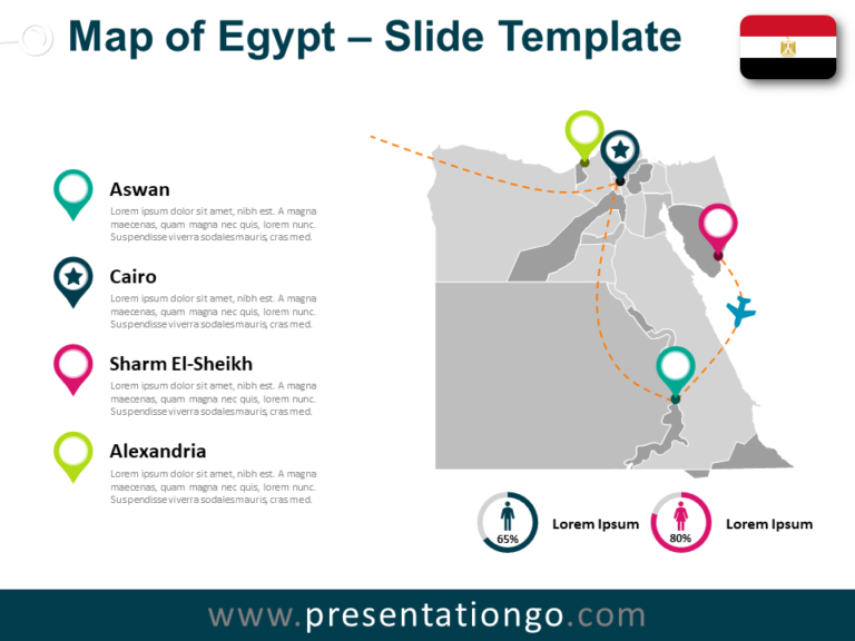 Free Egypt Map for PowerPoint