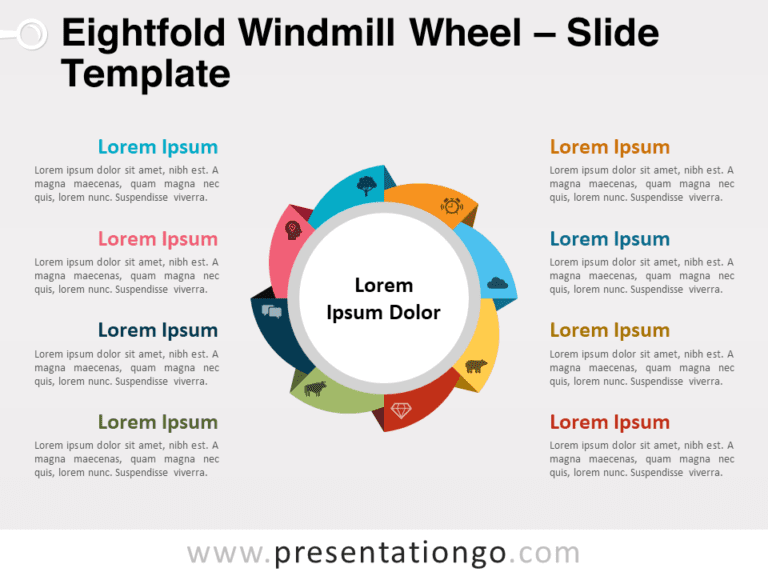 Free Eightfold Windmill Wheel for PowerPoint