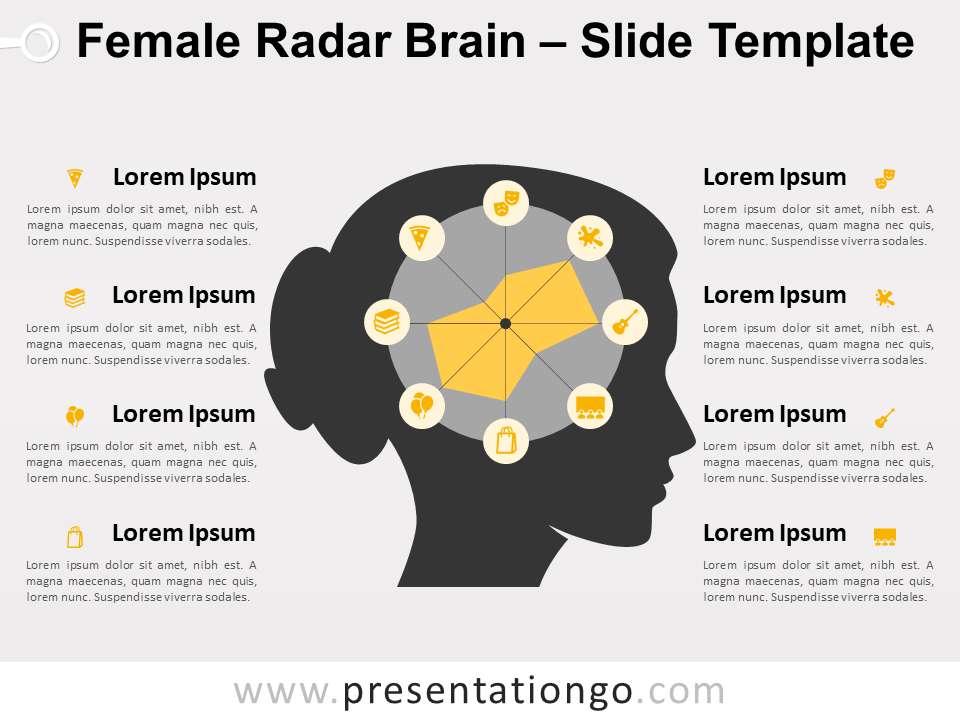 Free Female Radar Brain for PowerPoint
