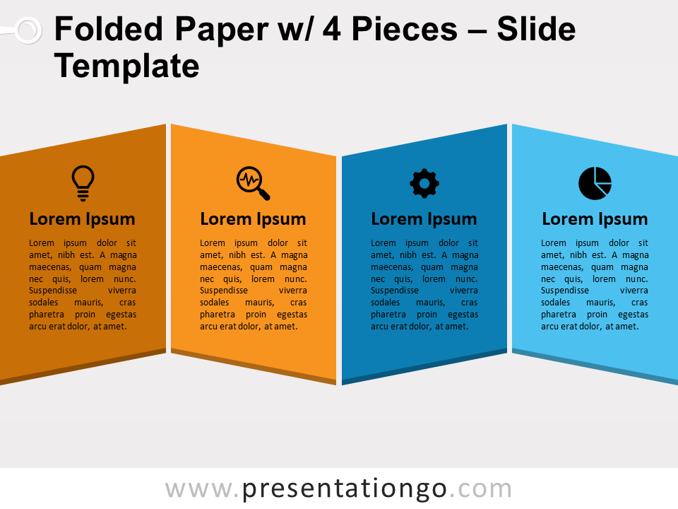 Free Folded Paper with 4 Pieces Slide Template