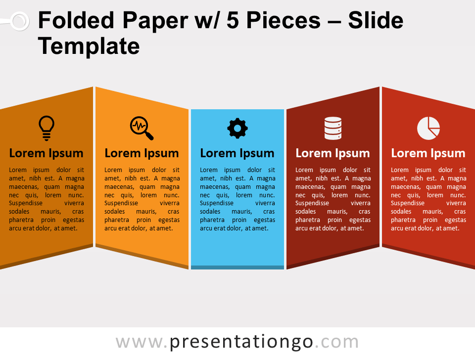 Free Folded Paper with 5 Pieces Slide Template