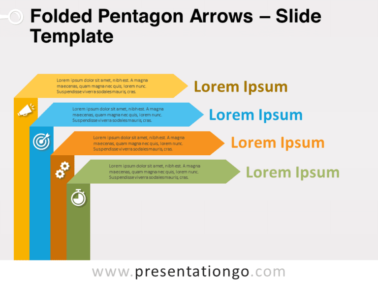 Free Folded Pentagon Arrows for PowerPoint