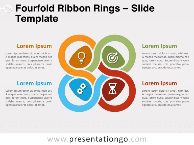 Free Fourfold Ribbon Rings for PowerPoint
