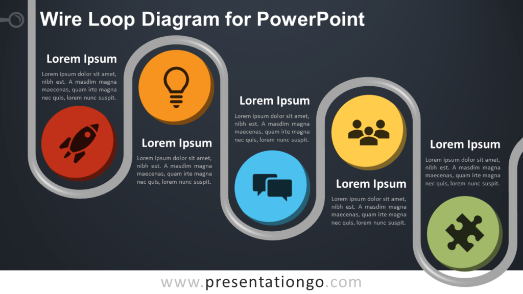 Free Wire Loop Diagram for PowerPoint - Dark Background