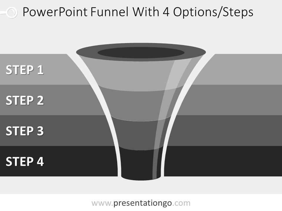 Free editable 4 level funnel diagram for PowerPoint