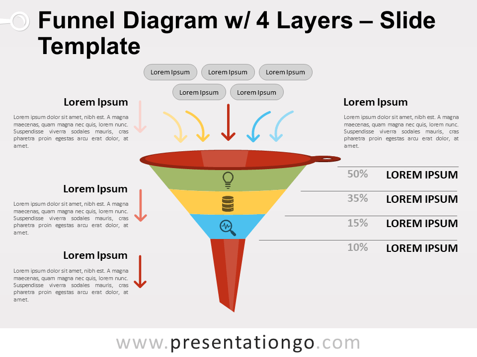 Free Funnel Diagram with 4 Layers for PowerPoint