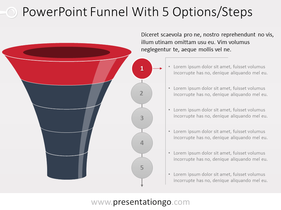 Free Funnel Evolution for PowerPoint with 5 steps - level 1
