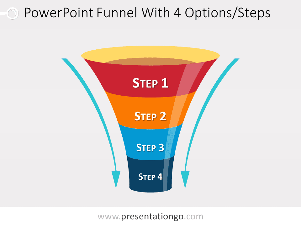 Free editable funnel diagram with 4 steps