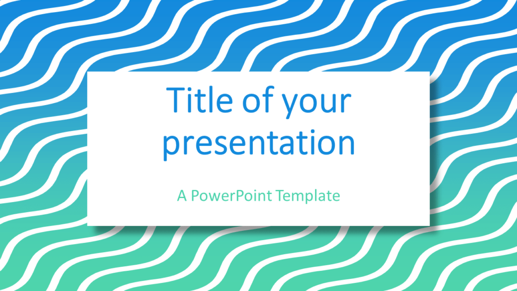 Blue Green Gradient Wavy Pattern Abstract PowerPoint Template