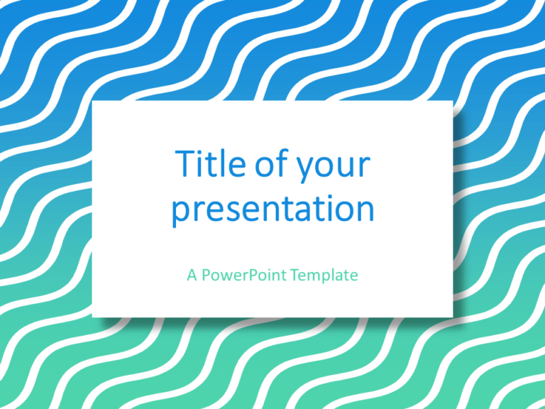 Blue Green Gradient Wavy Pattern PowerPoint Template