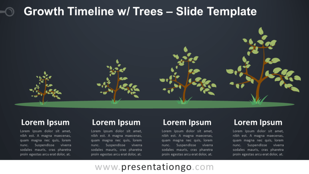 Free Growth Timeline with Trees for PowerPoint