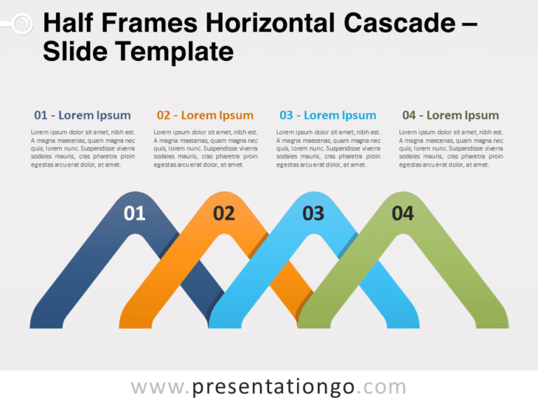 Free Half Frames Horizontal Cascade for PowerPoint