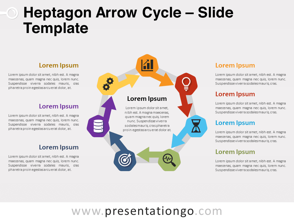 Free Heptagon Arrow Cycle for PowerPoint