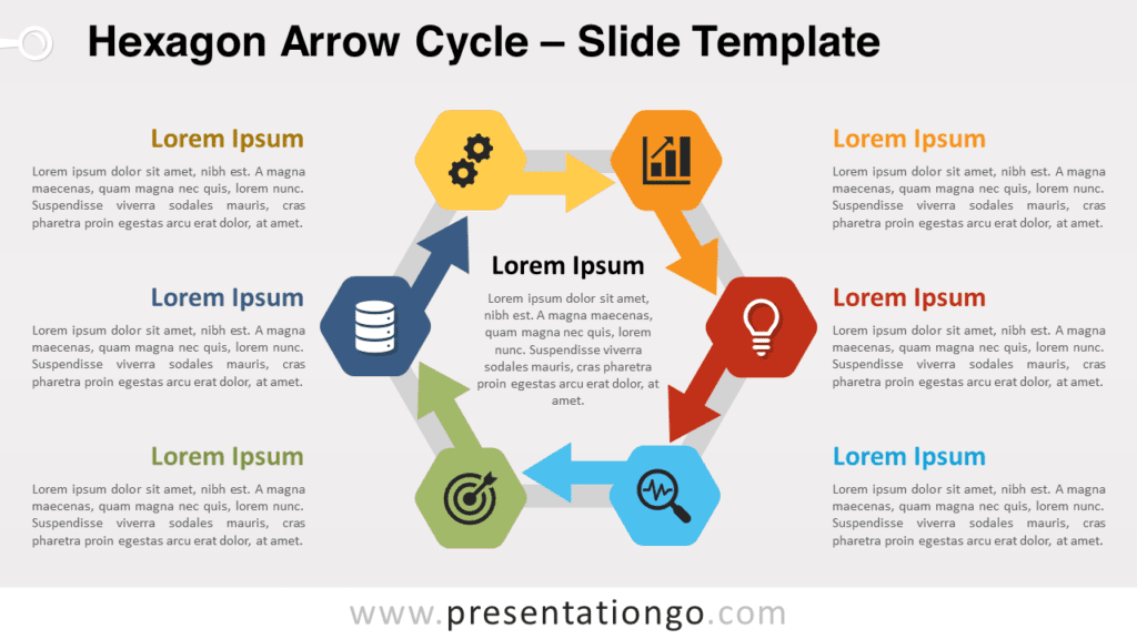 Free Hexagon Arrow Cycle for PowerPoint and Google Slides