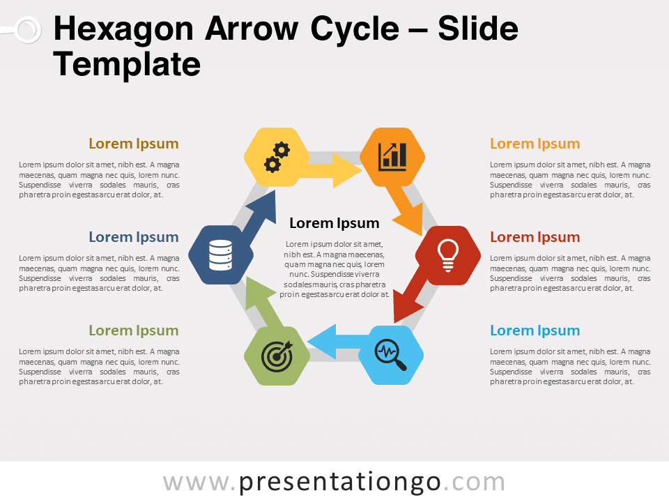 Free Hexagon Arrow Cycle for PowerPoint