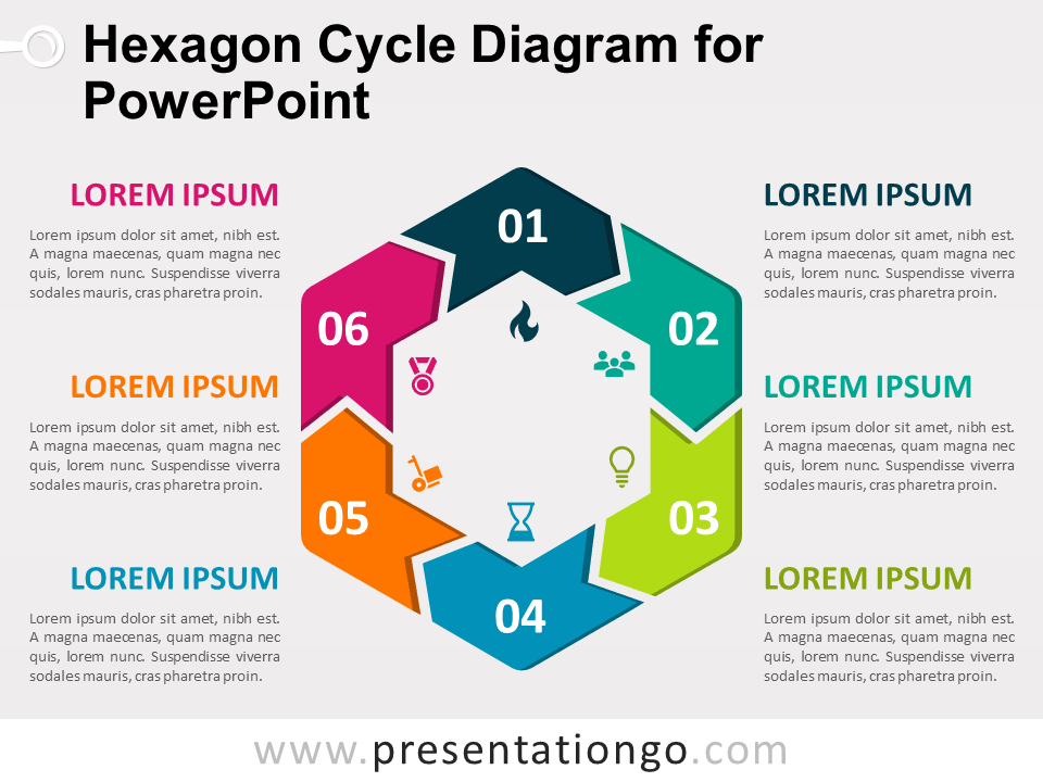 Free Hexagon Cycle Diagram for PowerPoint