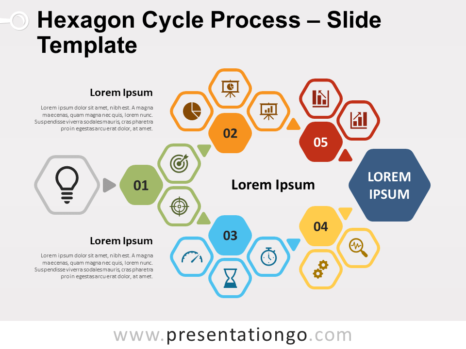 Free Hexagon Cycle Process for PowerPoint