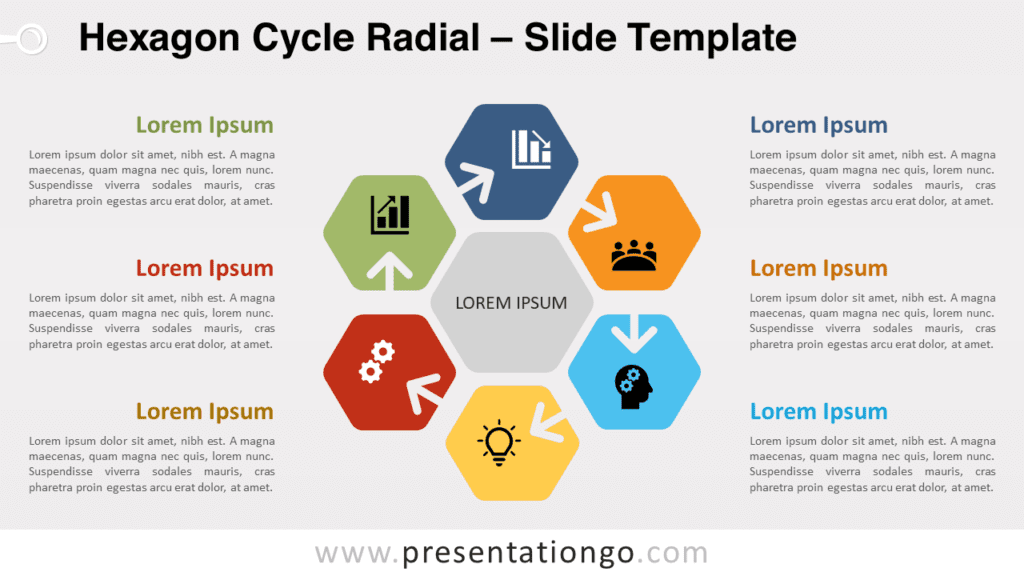 Free Hexagon Cycle Radial for PowerPoint Google Slides