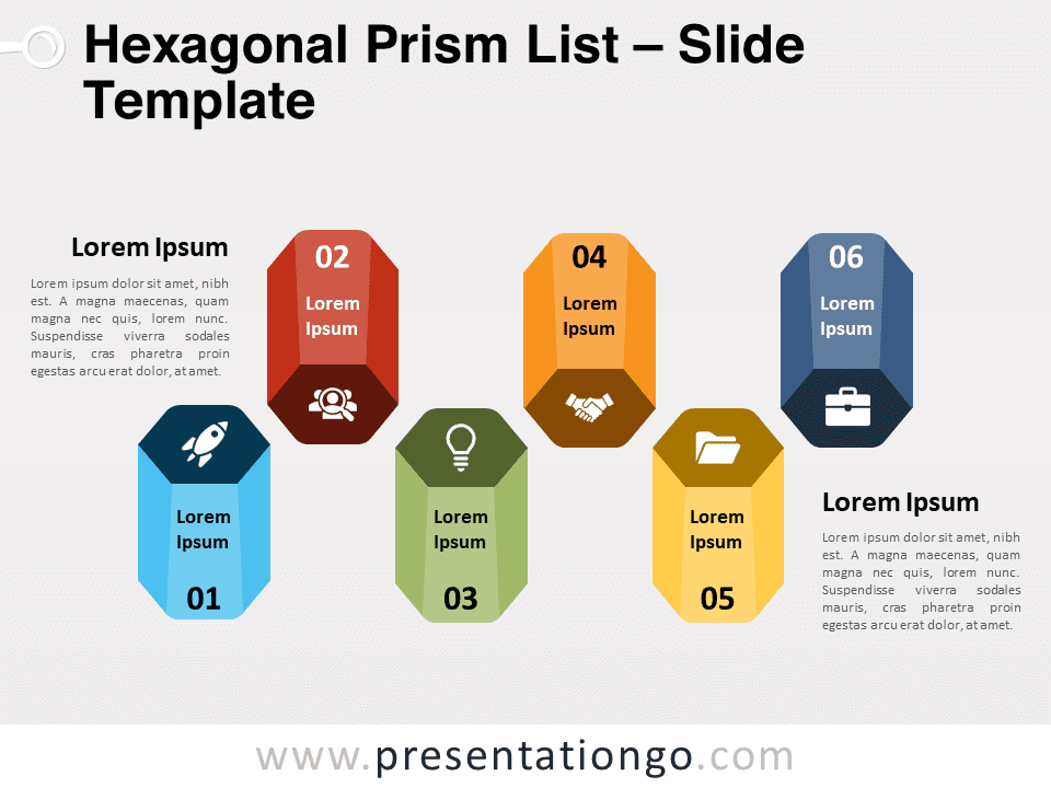 Free Hexagonal Prism List for PowerPoint