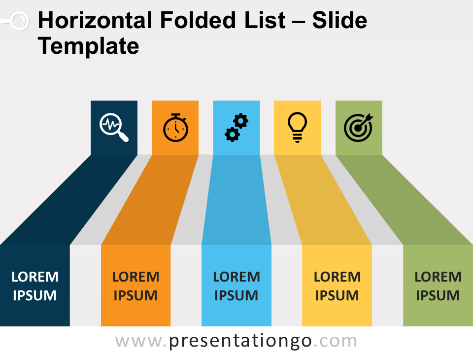 Free Horizontal Folded List for PowerPoint