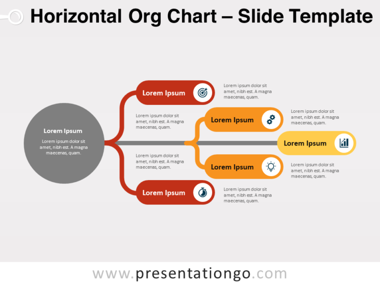Free Horizontal Org Chart for PowerPoint