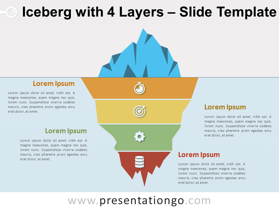 Iceberg with 4 Layers for PowerPoint