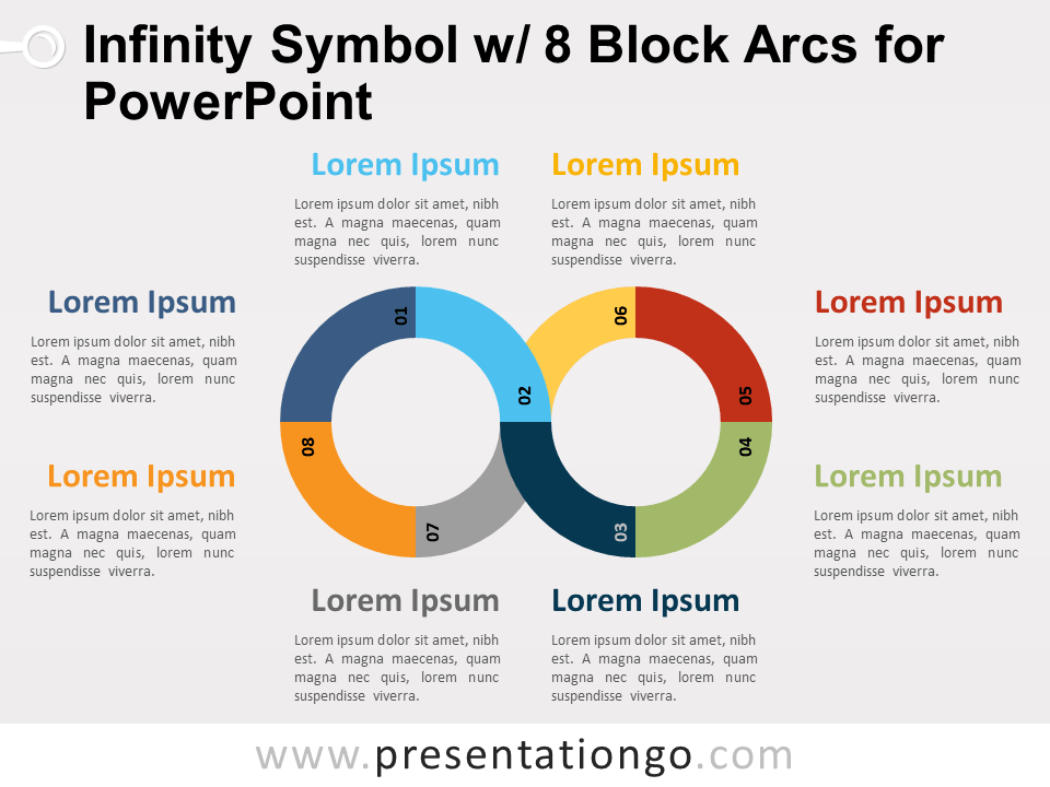 Free Infinity Symbol with 8 Block Arcs for PowerPoint