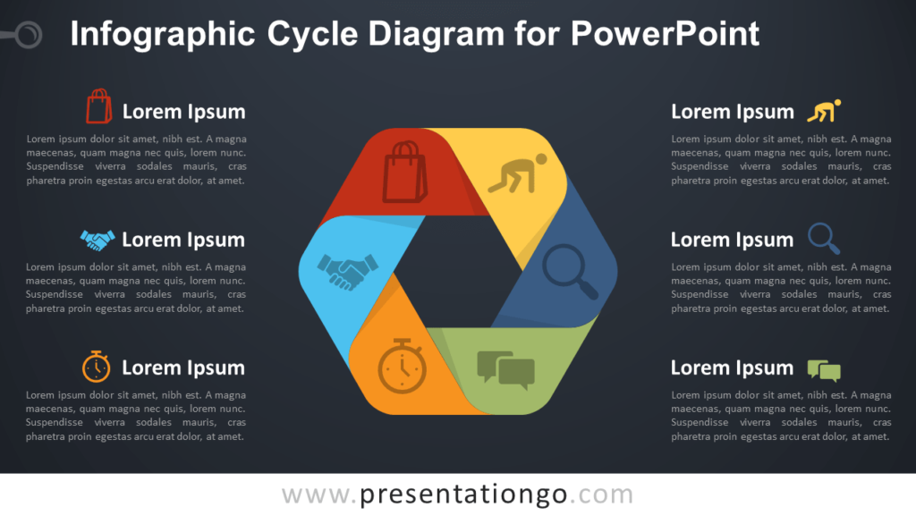 Free Infographic Cycle for PowerPoint - Dark Background