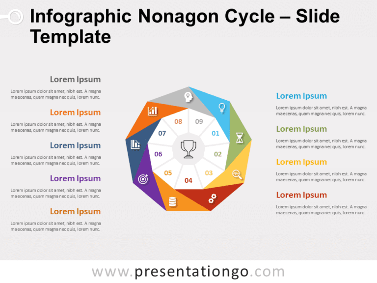 Free Infographic Nonagon Cycle for PowerPoint