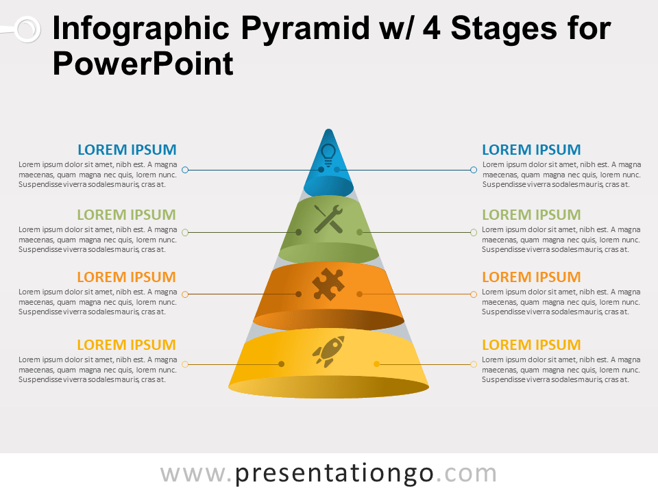 Free Infographic Pyramid with 4 Stages for PowerPoint
