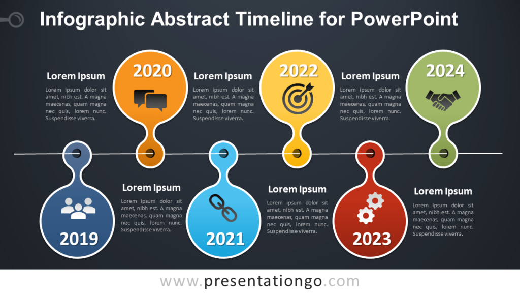 Free Infographic Timeline for PowerPoint - Dark Background