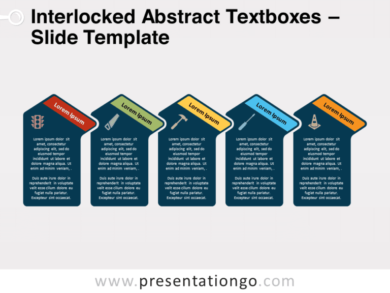 Free Interlocked Abstract Textboxes for PowerPoint
