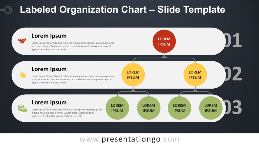 Free Labeled Organization Chart Diagram for PowerPoint and Google Slides