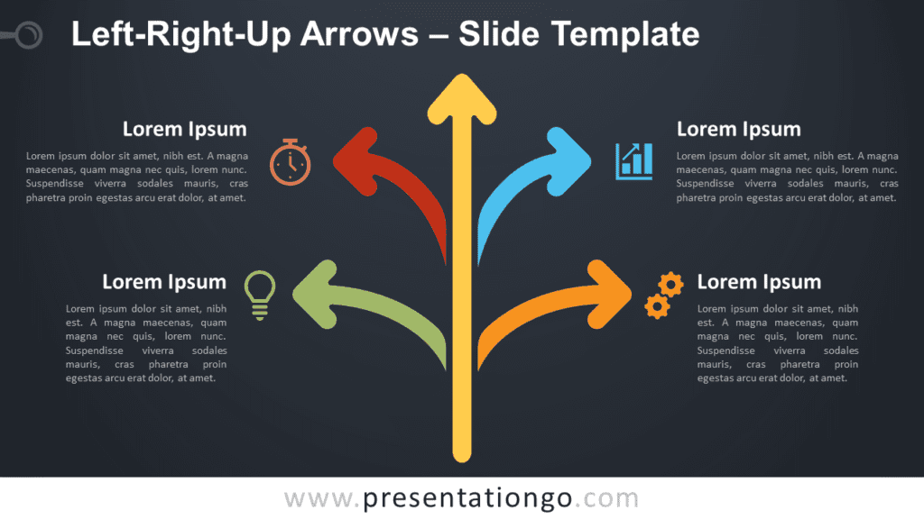 Free Left-Right-Up Arrows Diagram for PowerPoint and Google Slides