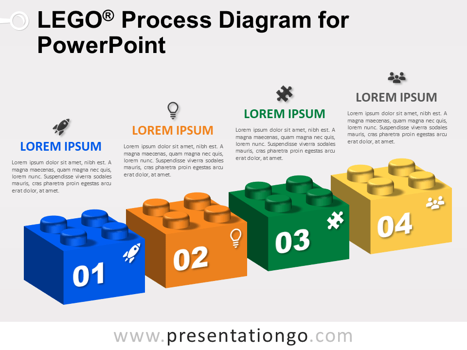 Free Lego Process Diagram for PowerPoint