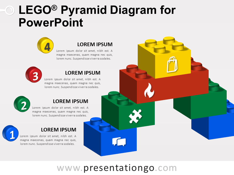 Free Lego Pyramid Diagram for PowerPoint