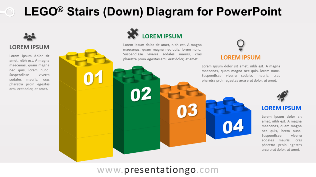 Lego Stairs Down for PowerPoint