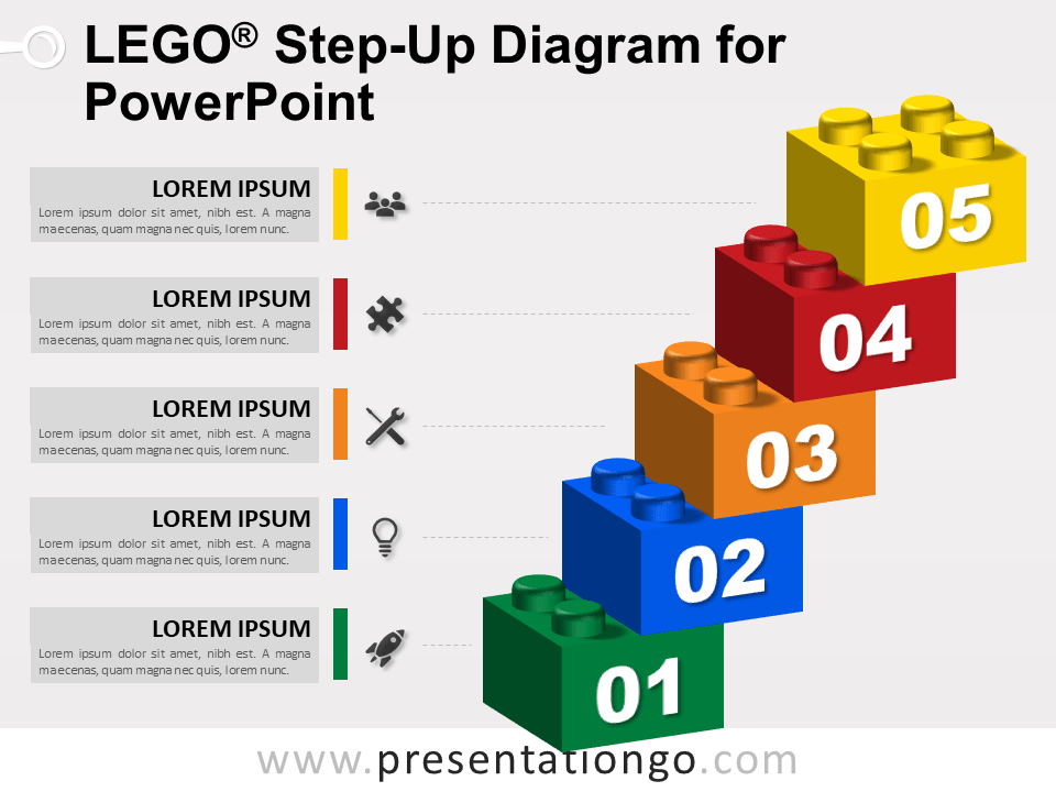 Free Lego Step-Up Diagram for PowerPoint