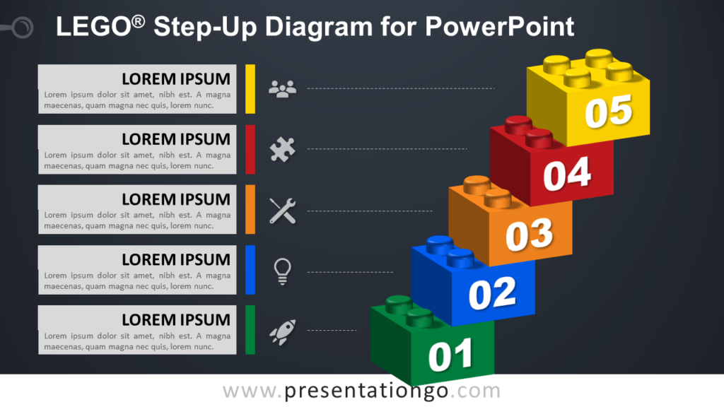 Lego Step-Up for PowerPoint - Dark Background